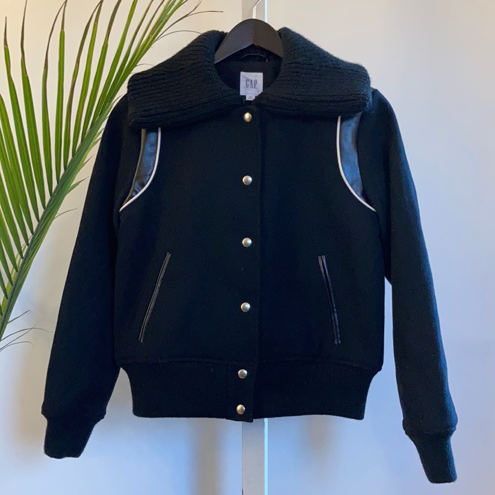 NWOT GAP Wool Varsity Jacket w/Knit Collar